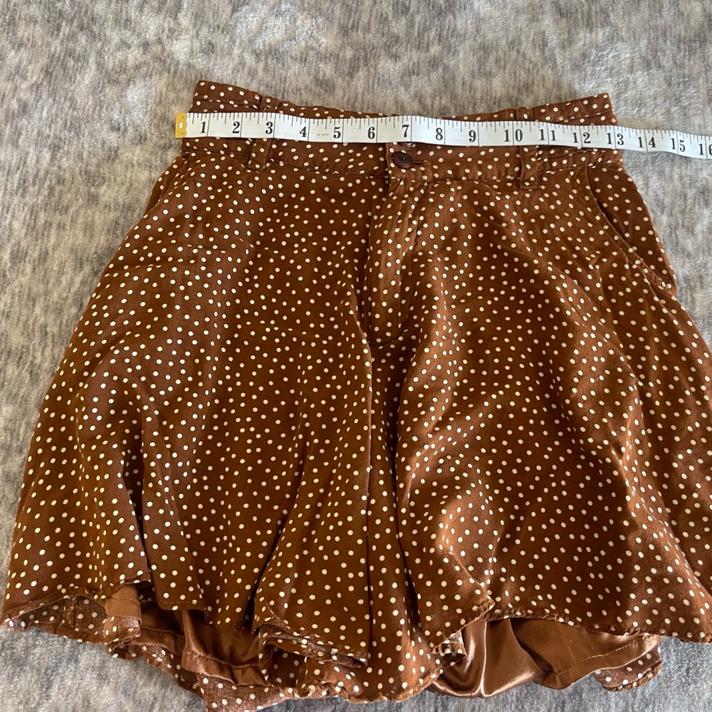 Polka Dot Mini Skirt in Brown